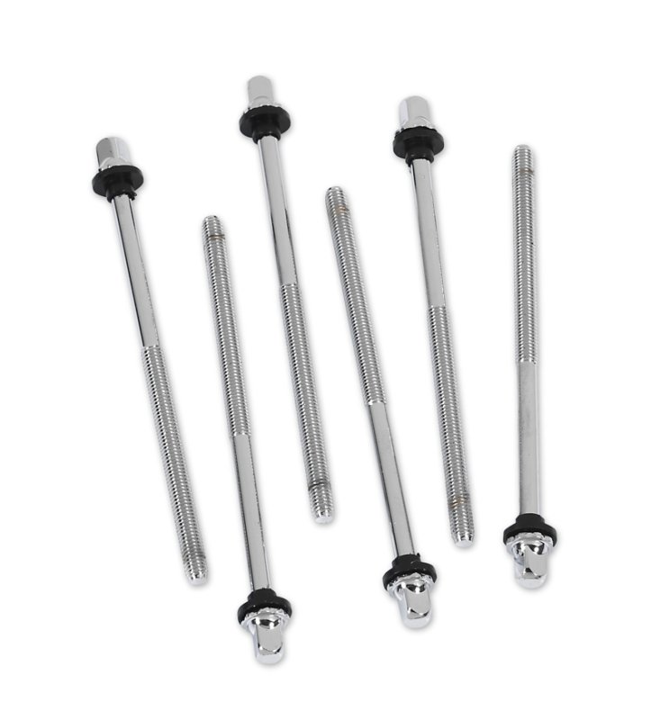 DW DWSM375C Tiges de tension True-Pitch chromées de 4,375 po pour grosse caisse, paquet de 6