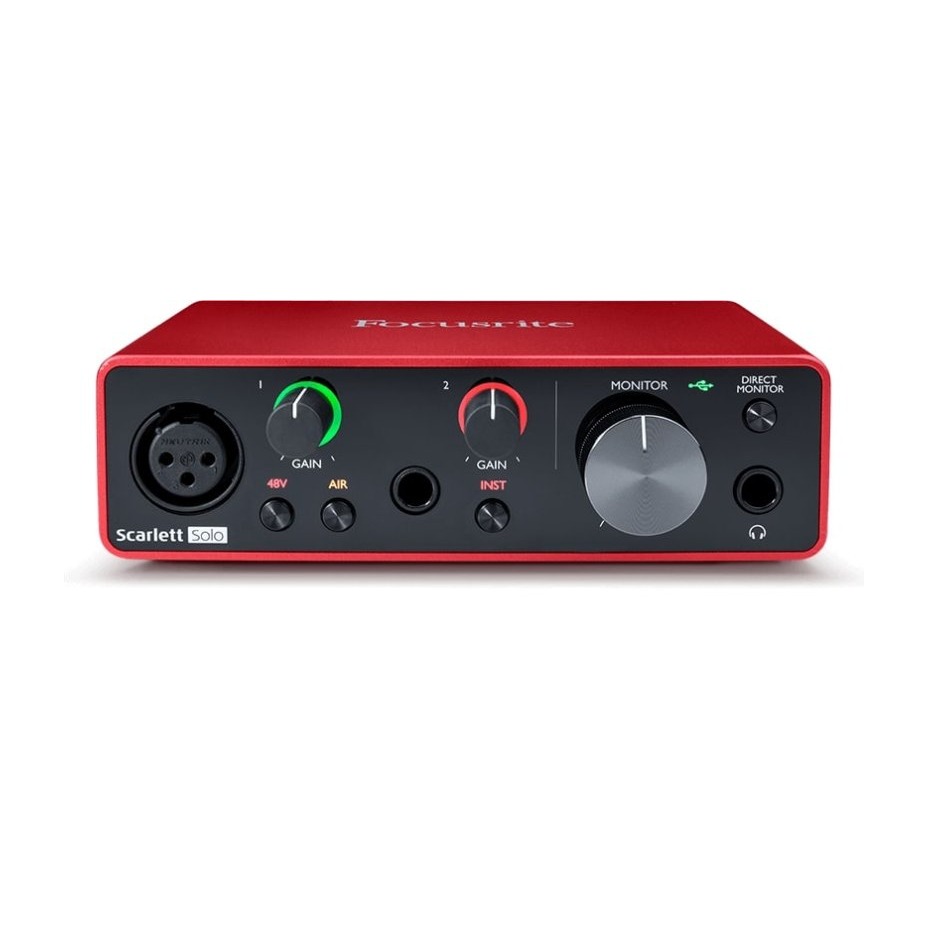 Focusrite Scarlett Solo 3e génération, interface audio USB-C 2 entrées et 2 sorties