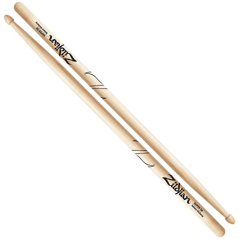 Zildjian 5A, baguettes de batterie en hickory, pointe en bois