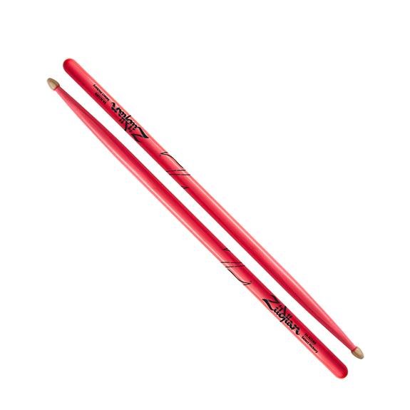 Zildjian 5A Acorn Neon Hickory Drumsticks, Pink