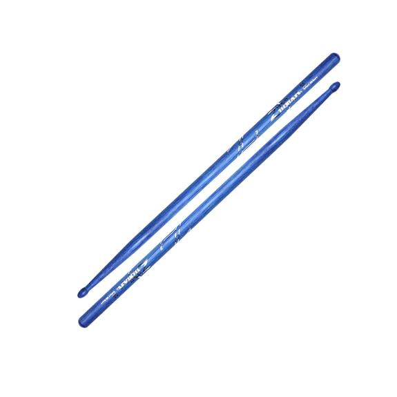 Zildjian 5A bleue, baguettes de batterie en hickory, pointe en bois