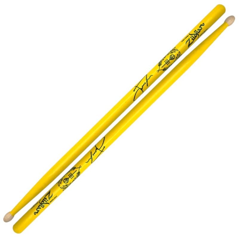 Zildjian Josh Dun Trench Artist Series, baguettes de batterie jaunes en hickory, pointe ovale