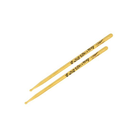 Zildjian Travis Barker Famous S&S Artist Series, baguettes de batterie au fini naturel, pointe ronde