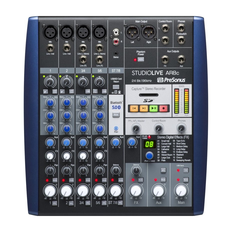 PreSonus StudioLive AR8c, table de mixage analogique 8 canaux avec interface USB-C