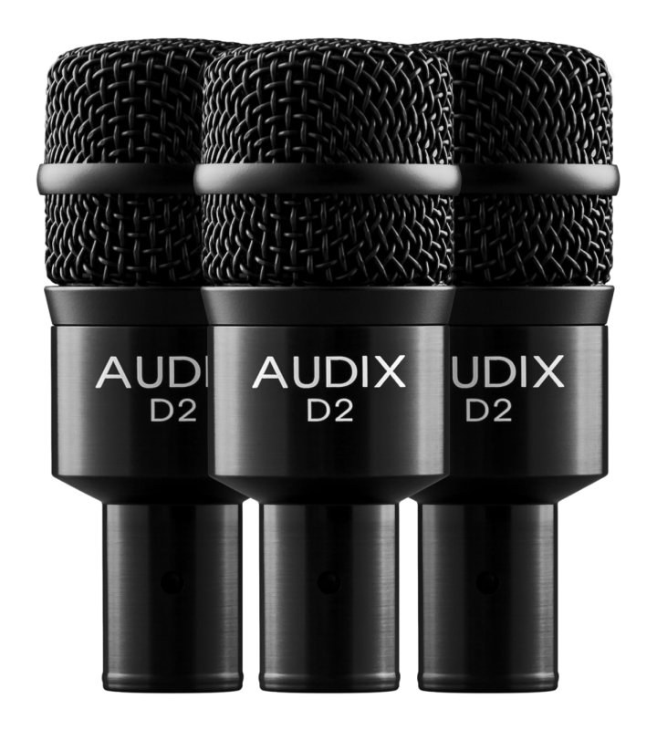 Audix D2TRIO, trois micros de tom D2 avec pinces DVICE