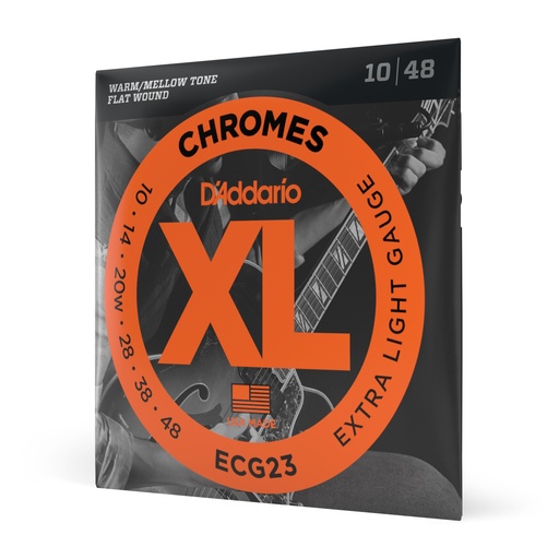 [ECG23] D'Addario Chromes ECG23 - Cordes Flat Wound [Extra Light 10-48]