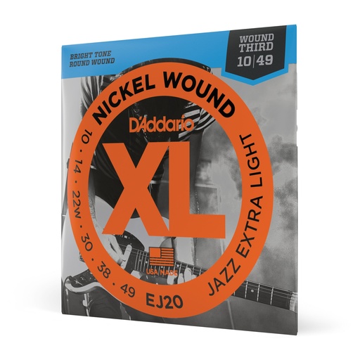 [EJ20] D'Addario EJ20 - Extra Light Jazz Strings [Nickel Wound]