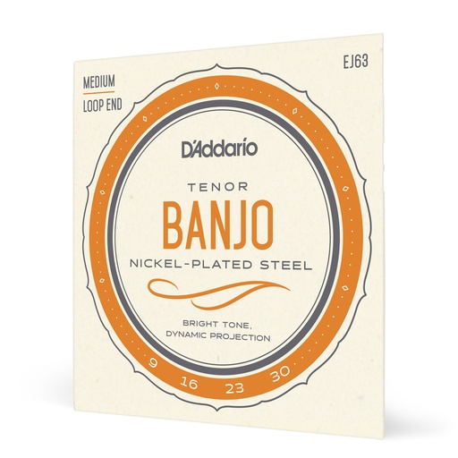 [EJ63] D'Addario Strings - D'Addario EJ63 Tenor Banjo Strings, Nickel, 9-30