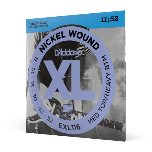 [EXL116] D'Addario EXL116 - Cordes pour guitare électrique11-52 heavy bottom 11-52
