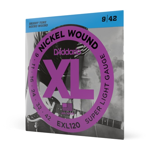 [EXL120] D'Addario EXL120 - Cordes Guitare Électrique [Super Light 9-42]