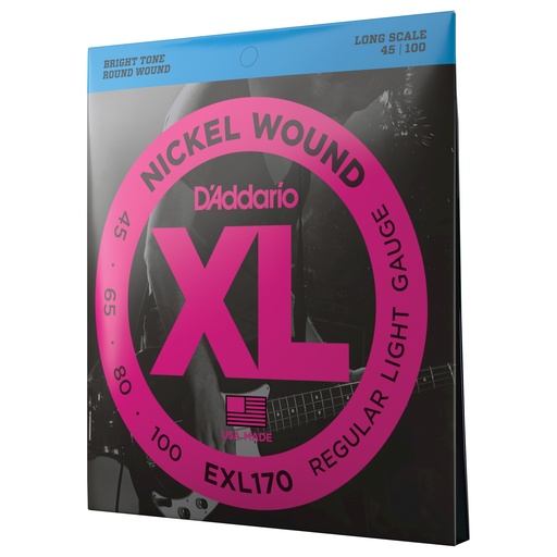 [EXL170] D'Addario EXL170 - Cordes Basse Nickel [Light 45-100]