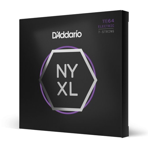 [NYXL1164] D'Addario NYXL1164 - Cordes Guitare Électrique 7 Cordes [Medium 11-64]