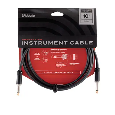 [PW-AMSG-10] D'Addario American Stage, câble de guitare 3 m (10 pi), fiches droites