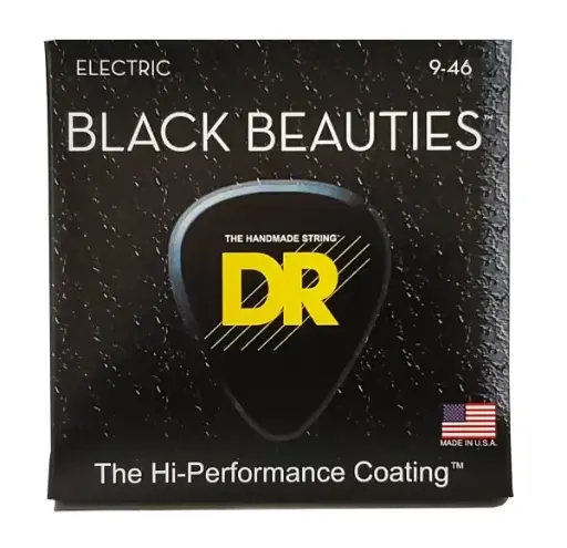 [BKE-9/46] DR Cordes Electriques Black Coated 9-46 - Cordes Guitare Électrique