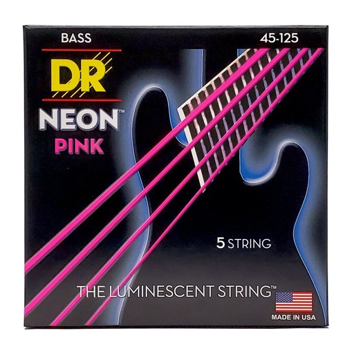 [NPB5-45] DR Strings Cordes Basse 45-125 Rose Néon