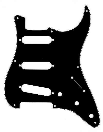 [991358000] Fender Pickguard, Stratocaster® S/S/S, 8-Hole Mount, Black,