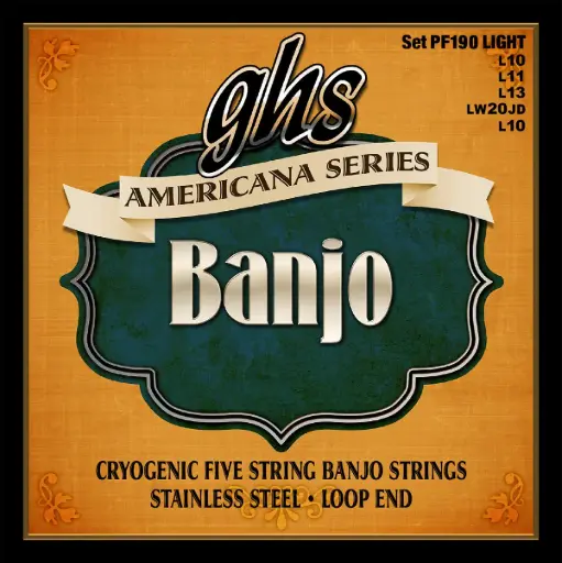 [PF190] GHS PF190 - Cordes Banjo 5 Cordes Acier Inoxidable Cryogénisé