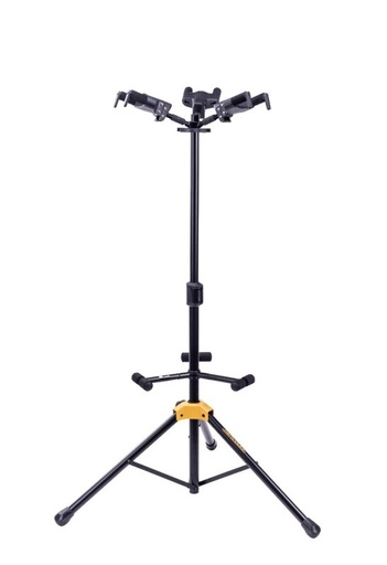 [GS432B+] Hercules GS432B+ - AUTO GRIP SYSTEM (AGS) TRIPLE GUITAR STAND, FOLDABLE BACKREST