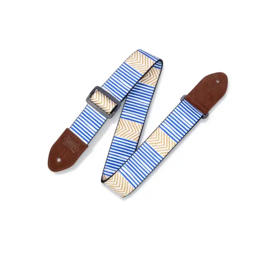 [MP2TC-002] Levys MP2TC-002 - Courroie Guitare Tribal Chevron Bleu-Or