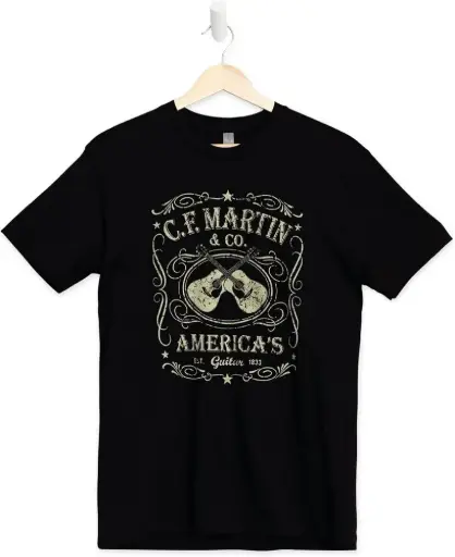 [18C0000L] Martin T-Shirt 'Dual Guitars' - Noir Large - Vêtement Musicien
