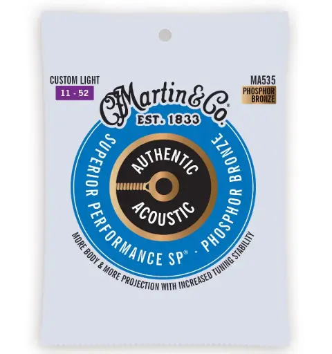 [41Y18MA535] Martin MA535 Cordes Authentic 92/8 Phosphore - Cordes Guitare Acoustique 11-52