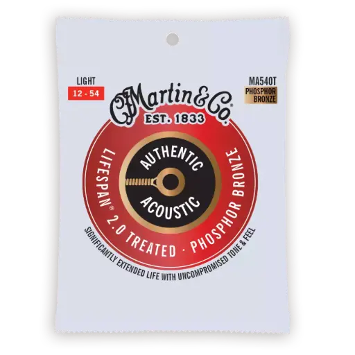 [41Y18MA540T] Martin MA540T - cordes de guitare Acoustic Lifespan 2.0 - 92/8 Bronze phosphoreux - Léger 12-54