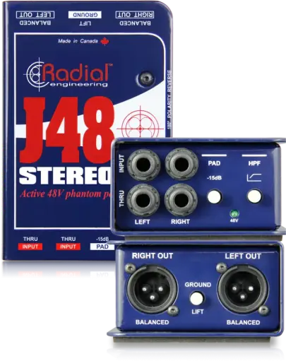 [J48 Stereo] Radial J48 Stereo - Boîte de Direct Active Stéréo- 