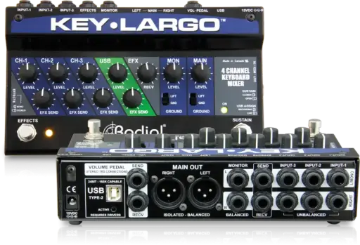 [Key-Largo] Radial Key-Largo - Mélangeur de Clavier 3 Entrées Stéréo USB