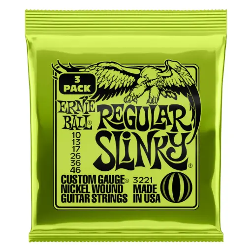 [ERN EB-3221] Ernie Ball EB-3221 - Paquet de 3 -Cordes Guitare Électrique Slinky 10-46