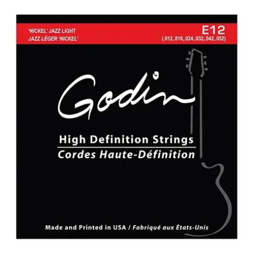 [33416] Jeu de cordes guitare électrique GODIN E12 Jazz Léger Nickel