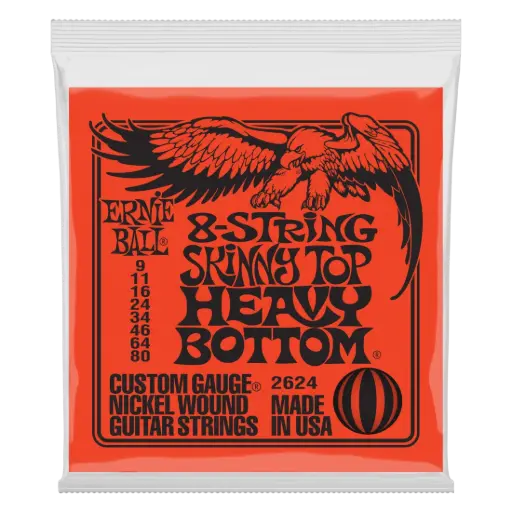 [2624EB] Ernie Ball Cordes de guitare 8 cordes Nickel Wound Slinky 9-80