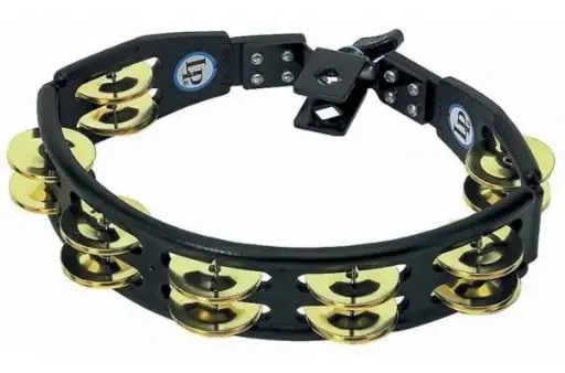 [LP175] Latin Percussion Cyclops, brass cymbals, black, mountable tambourine