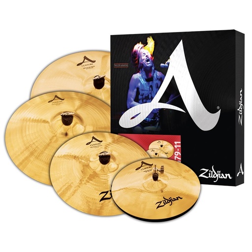 [A20579-11] Zildjian A Custom, ensemble de cymbales (charleston 14, crashes 16 et 18, ride 20 po)